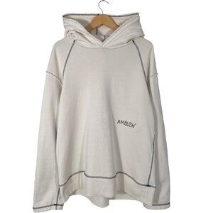 Ambush Oversized Raw Edge Embroidered Logo Pullover Hoodie men's size JPN 2